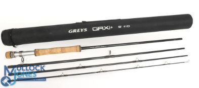 Greys GRXi 9' 4 piece graphite fly rod, #10, cork handle with fighting butt, up screw reel
