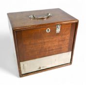 Fine vintage mahogany fly tyers portable chest, 30.5