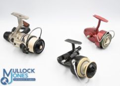 3x Various Spinning Reels - features a JW Youngs Ambidex Match fixed spool reel B632218 with folding