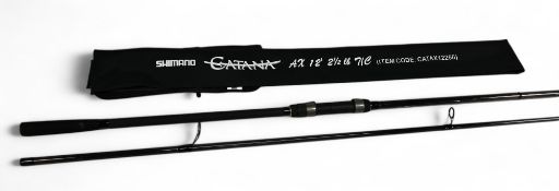 Shimano Catana AX 12' 2 piece, carbon carp rod, 2 ½ lb TC, screw winch fitting, black whipped rings,