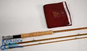 A fine Hardy Alnwick Crown Houghton Palakona split cane trout fly rod: 10ft 3pc, alloy uplocking