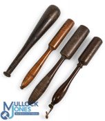 Fishing Priests - 4x various Fishing Priests of varying woods, in different styles, measuring 11