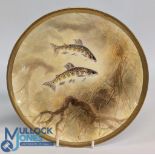 A Royal Doulton painted plate, decorated Parr fish, signed J Birbeckson, 24 cm diameter with David