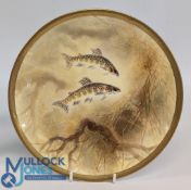 A Royal Doulton painted plate, decorated Parr fish, signed J Birbeckson, 24 cm diameter with David
