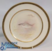 Royal Doulton cabinet plate with finely painted decoration of Chub fish, signed G Wilson, 23cm -