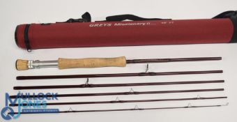 A fine Grey's Alnwick Missionary carbon trout fly rod, Smuggler style, 10ft 6pc, line 7#, double