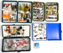 Large quantity of grayling, trout & sea trout flies, in single, double, treble hook format,