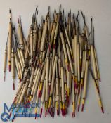 Large collection of reed floats, mainly stepped bodies, in variety of lengths and diameters, all