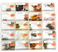 20 small trayed boxes containing a large collection of new old shop stock trout flies, ex Walkers of