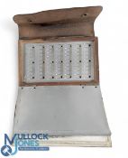 Unusual Richard Wheatley leather Fly Wallet, with a wooden and aluminium inner box - R Wheatley