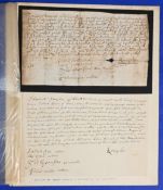 1631 Receipt Robert Douglas of Blackerston Letter handwritten and signed for Fev Duties together