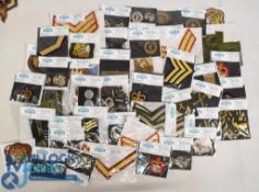 Large collection of British Military Trade Badges Cloth Examples to include Rank badges, Lanyards
