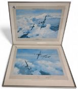 Robert Taylor Royal Air Force Prints. Duel of Eagles signed by Douglas Barder totally faded away and
