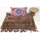 Large Indian Tribal Carpet Fabric Cushion, 104cm x 70cm and smaller decorated with shells, coins, - Image 3 of 3