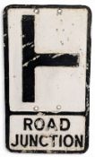 Vintage Needham Stockport Road Junction Road Sign cast aluminium - size 30cm x 54cm