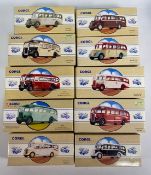 Corgi Coaches Die-Cast Models consisting of 98164 Edinburgh, 97214 Skills Motor Coaches, 97113