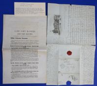1845 Document Uprising in Switzerland - interesting letter from Switzerland dated 22nd Feb 1845 from