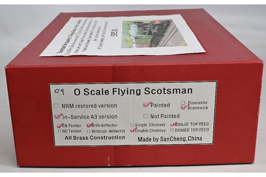 Bachmann Brass / SanCheng 7mm O Gauge A3 Class 4-6-2 "Flying Scotsman" with double chimney Doncaster - Image 3 of 3