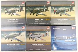 6x HM Hobby Master Diecast Aircraft 1/48 Scale Ltd Ed Models Spitfire Mk,XIVe Ha7108, Spitfire