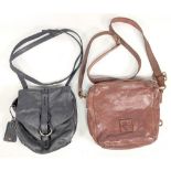 2x Small leather Radley & Campomaggi Crossbody Bags - a black leather Radley bag 20cm x 20cm in good