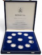 1984, Bermuda issued 375th Anniversary of the Settlement Coin Collection consisting of eleven 25-