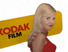 Kodak Film Shop Advertising Camera Sign c1970, a card floor standing figure - size #164cm tall