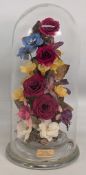 Large glass dome of Dry Preserved Flowers - the magic of Sol d'Or real flowers - #36cm tall
