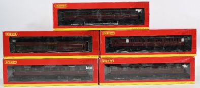 Hornby 'OO' Gauge Coaches BR Ex LNER R4568 x2, R4566, R4567 together with R4473 Pullman