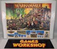 4x Games Workshop Posters Shop Display Cards: two rolled posters and two header cards the card