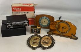 Selection of vintage collectables, to include Motorola car radio, Votex car radio, Miranda 10 x 50