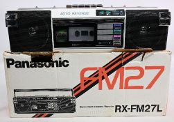 Vintage Panasonic FM Stereo Radio Cassette Player Model RX - FM25 - working and with box