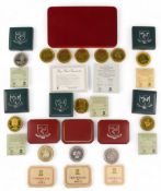 Selection of Isle of Man Medallions to include Millenium Cupro Nickel set of Crowns, 3 Proof