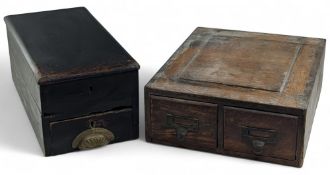 Antique Shop Till, with bell, plus a wooden storage filing cabinet - ideal for postcard or