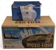 2x Vintage Radio Boombox Cassette Compact Disk players - Aiwa CSD ED (looks unused) and a