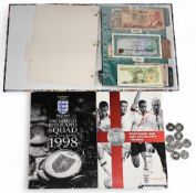 British Copper Coinage Mostly Pennies together with Jubilee Crowns, Bank Notes and Sainsbury's