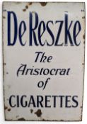 Original De Reszke the Aristocrat of Cigarettes Enamel Sign - size 51cm x 77cm