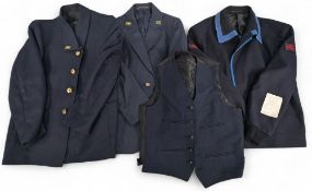Old British Rail Uniform: Jackets, Overcoat, Waistcoat: two jackets, a waistcoat and jacket