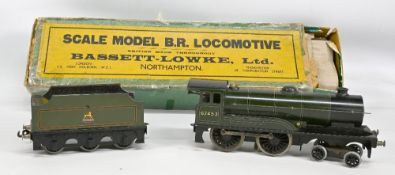 Bassett-Lowke O gauge Clockwork locomotive and tender, 