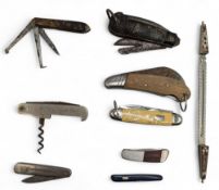 Period and Vintage Penknives, to include an unusual dentist tool penknives with a dentists' tooth