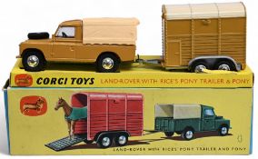Corgi Gift Set 2 Land Rover & Rice Pony Trailer in Original Box with inner packaging