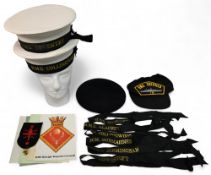 Royal Navy Caps and Tallies Caps with HMS Coventry, HMS Collingwood, Cap Tallies HMS Mercury,