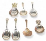 Silver Tea Caddy Spoons various hallmarks to include London 1916, Birmingham 1909, 1964, Sheffield