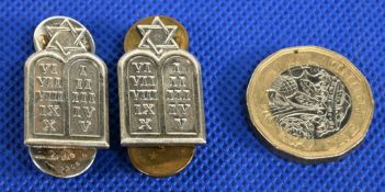 Original pair WWII US Army Chaplain Corps (Jewish) Sterling Collar Insignia