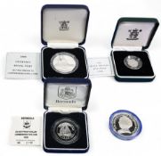 Proof Silver Coins. 1988 Bermuda Silver Proof Dollar, 1989 Guernsey Royal Visit Silver Proof £2,