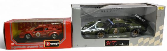 UT Models Porsche 911 GT1 1:18 Warsteiner Mobil together with 1:24 Burago Lamborghini Countach (