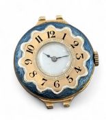 18ct gold & enamel Ladies Nurses Watch, hallmarked import marks CH Stauffer & Son (1913), the