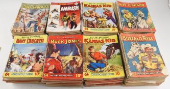 Great Collection of 1950s Cowboy Picture Library Featuring Kid Carson, Davy Crocket, Kansas Kid,