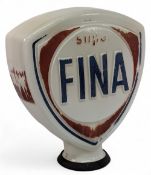 Fina Super Petrol Pump Glass Globe, #50cm tall in good used condition, some rubbing to paintwork