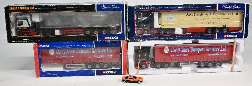 Corgi Articulated Lorries to include CC19901 Blue Curtainside Trailer, CC12215 Scania 4 Fridge