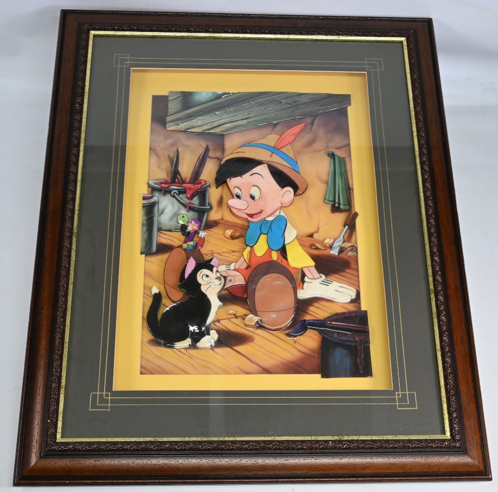 Disney Pinocchio 3D Image framed Print Picture, under glass size 64cm x 79cm - Image 2 of 2